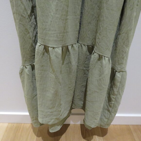 ODDI LOS ANGELES Everlee Apron Pinafore Tiered Maxi Dress in Sage Green 2XL NWT - Picture 14 of 15